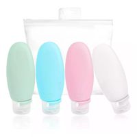 Pack 4 Botellas De Viaje De Silicona Frasco Dispensador