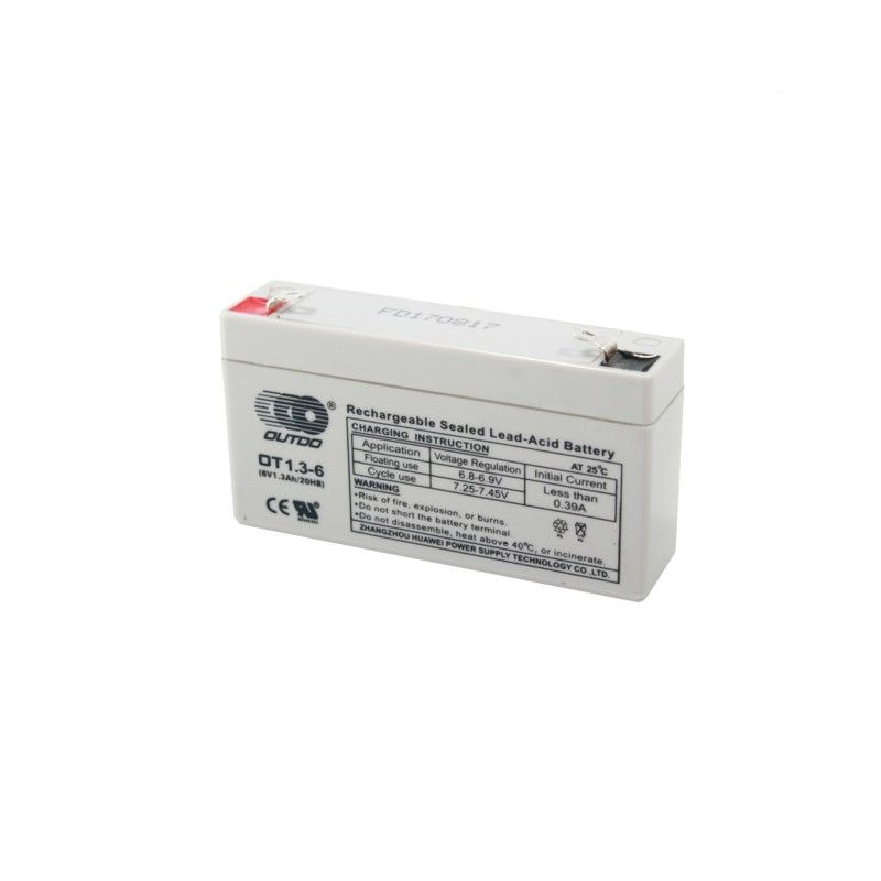 GENERICO - Batería de respaldo recargable 6 volt 1.3ah