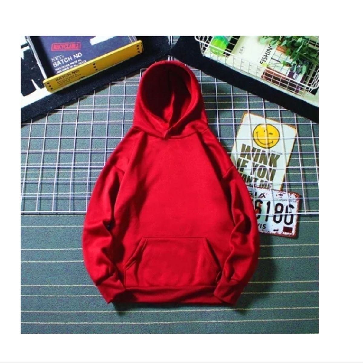 GENERICO - Poleron Algodon Canguro Capucha Unisex Adultos y Niños Rojo