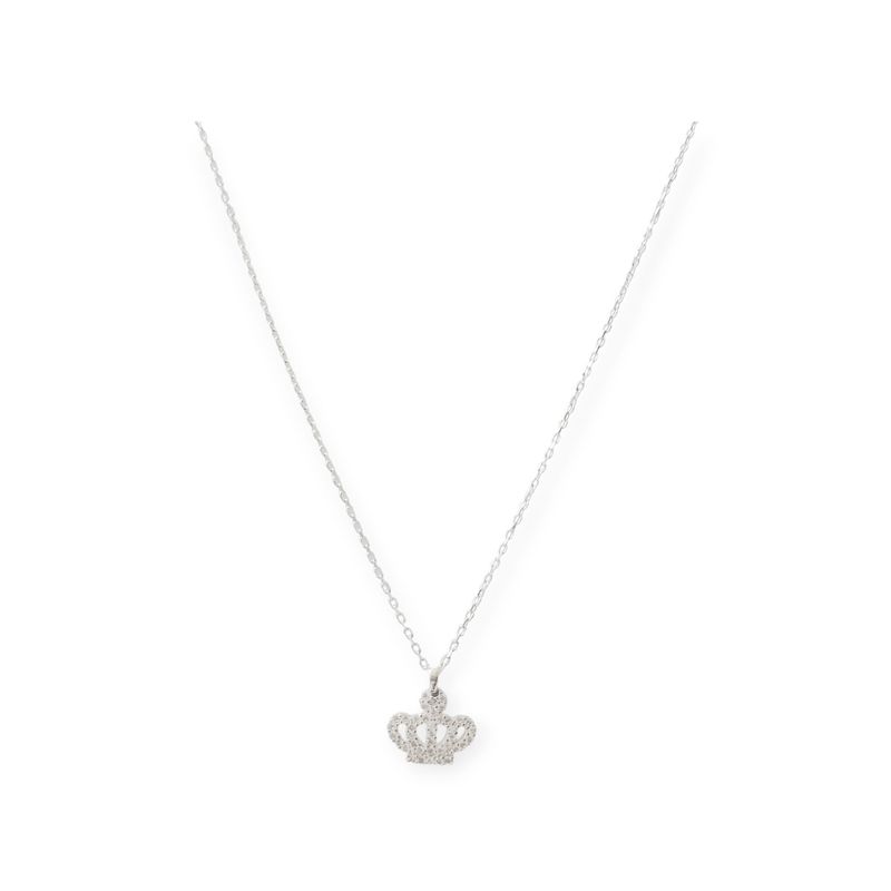 ANDREA COGGIOLA JOYAS - Collar Corona Reina Circón Plata Fina 925