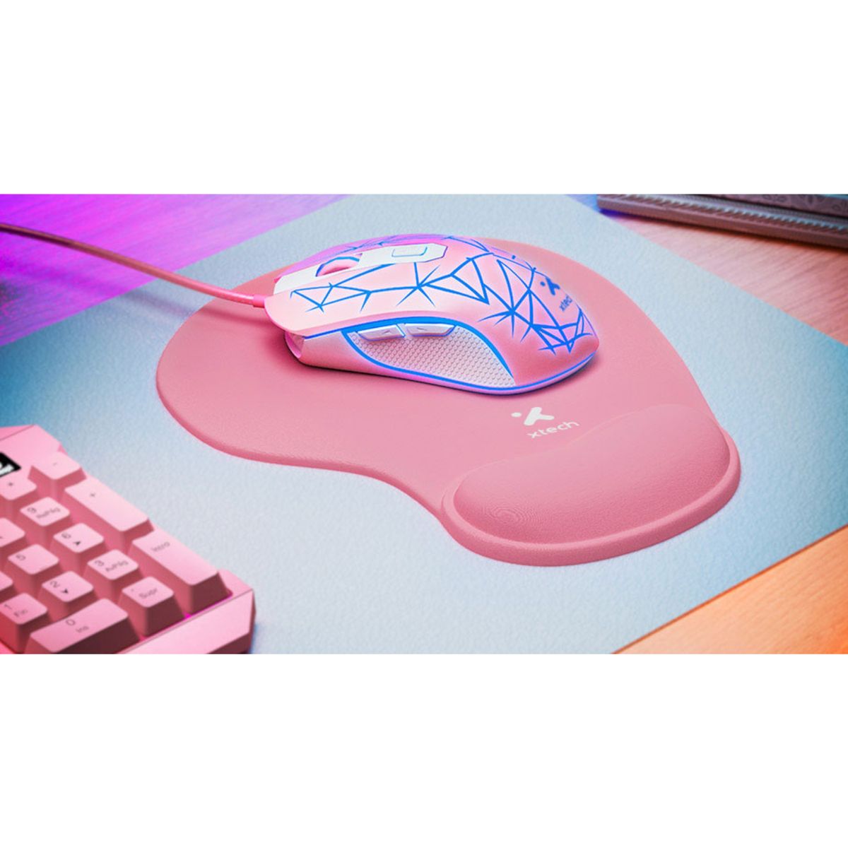 XTECH - Mouse Pad XTA-530 para Juegos Rosa