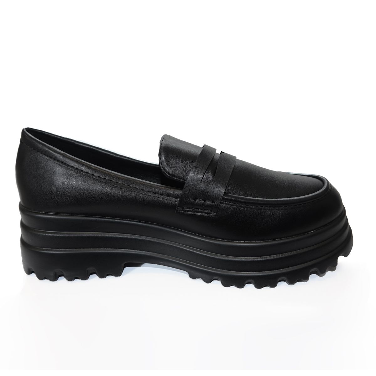 MD - Mocasines Mujer Eco Cuero Oxford Plataforma Livianas Casual Negro