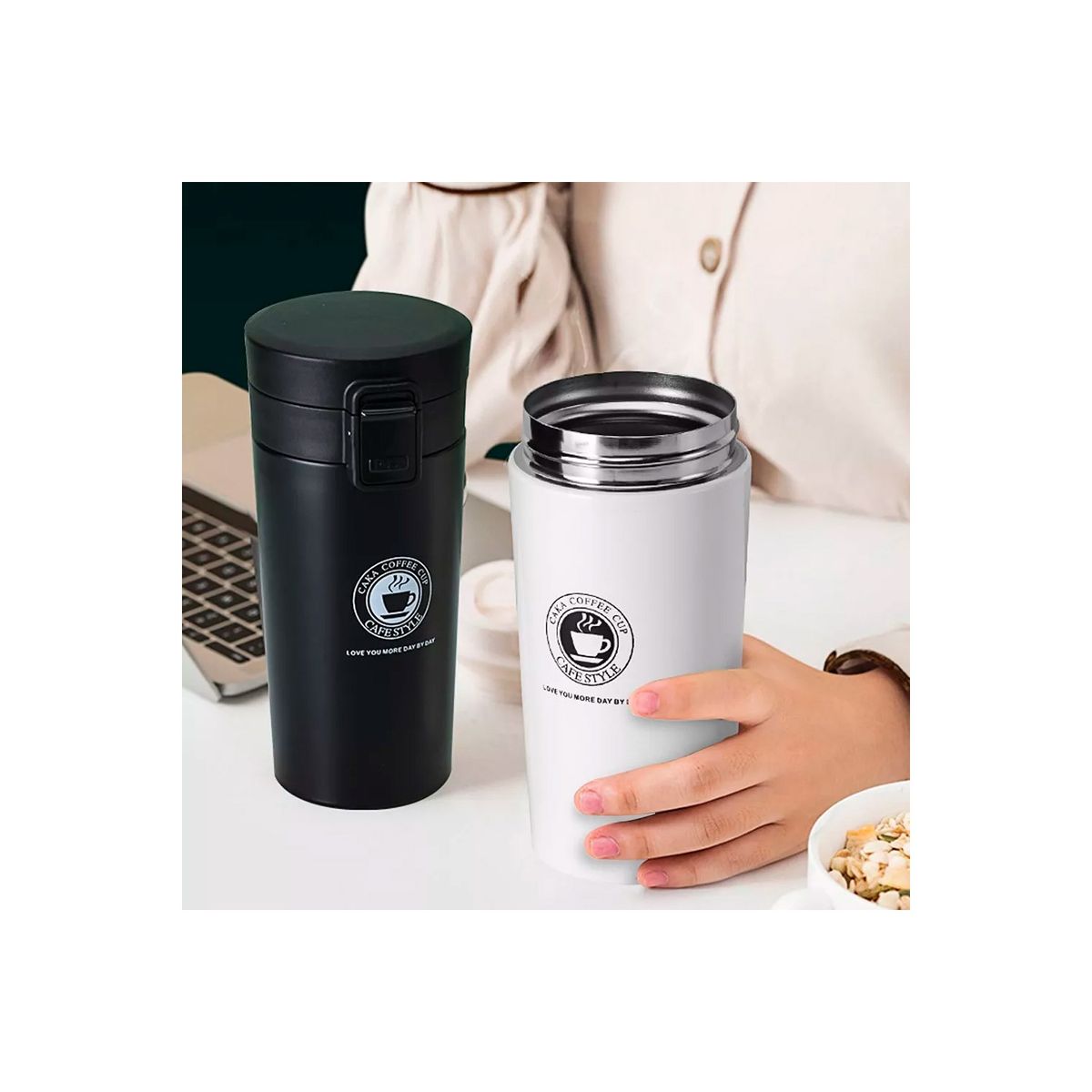 GENERICO - Taza De Café De Acero Inoxidable Taza De Agua Caliente 380ml