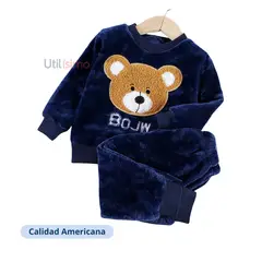 JUMP KIDS - Set Invierno 2 Piezas Buzo Niño Oso Bojw Azul Oscuro