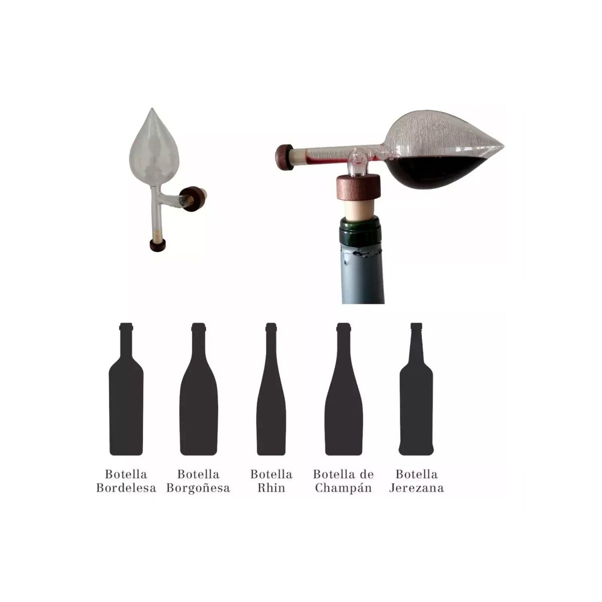 GENERICO - Aireador De Vinos Oxigenador Vidrio Decantador Gota Cristal