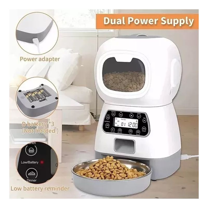 GENERICO - Dispensador Alimento Automático Perros Gatos Mascota Voces