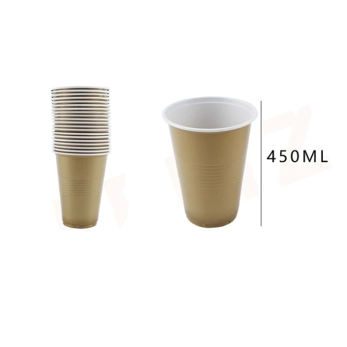 GENERICO - Vaso Plástico Dorado 20 Pcs Fiestas