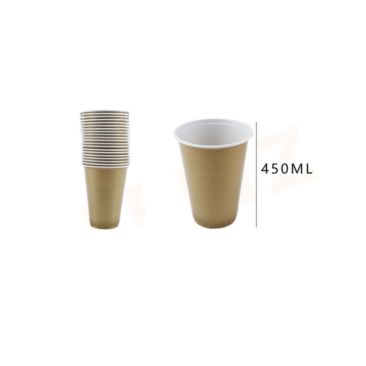 GENERICO - Vaso Plástico Dorado 20 Pcs Fiestas