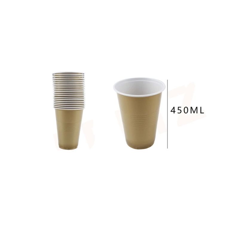 GENERICO - Vaso Plástico Dorado 20 Pcs Fiestas