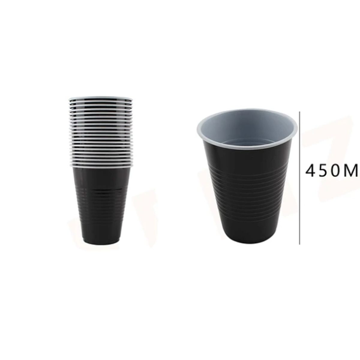 GENERICO - Vaso Plástico Negro 20 Pcs Fiestas