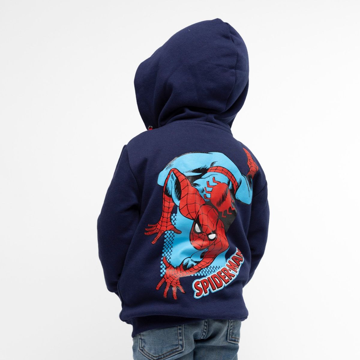 MARVEL - Poleron Gorro Niño Personaje Espal Spiderman Azul Marvel