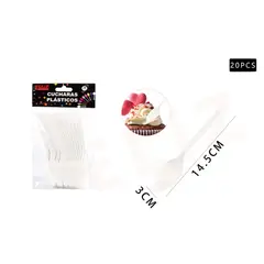 GENERICO - Cucharas Blancas 20Pcs Plasticas