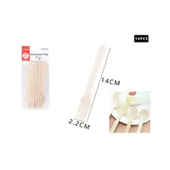 GENERICO - Tenedor De Madera 1422Cm 10Pcs
