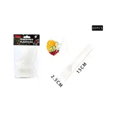 GENERICO - Tenedores Blanco 20 Pcs Plasticos