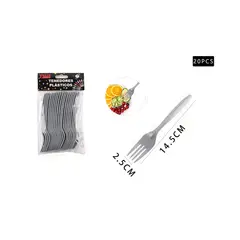 GENERICO - Tenedores Plata 20 Pcs Plasticos