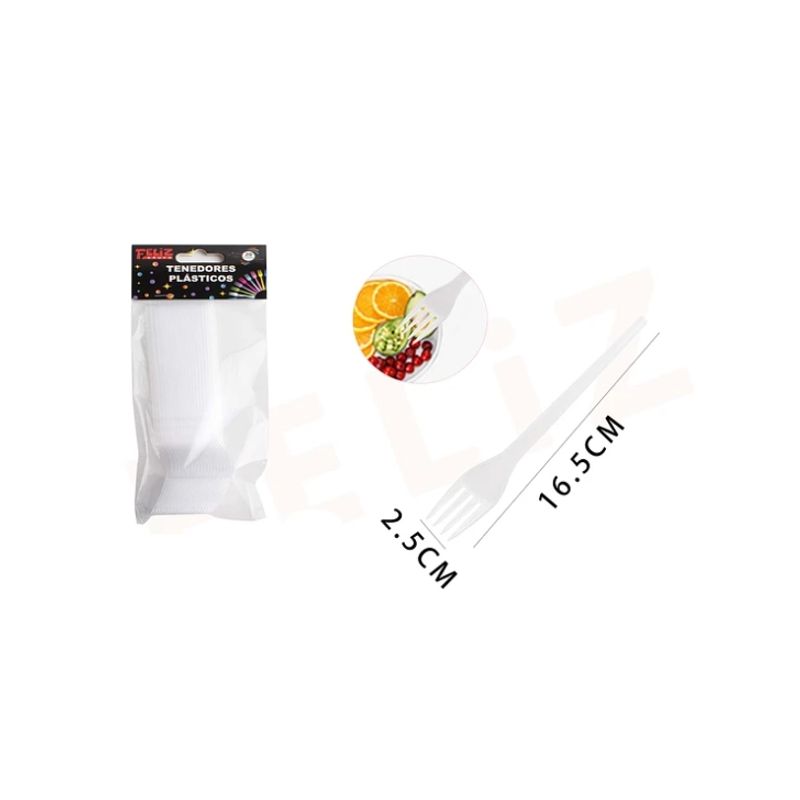 GENERICO - Tenedores Transparente 20Pcs Plasticos