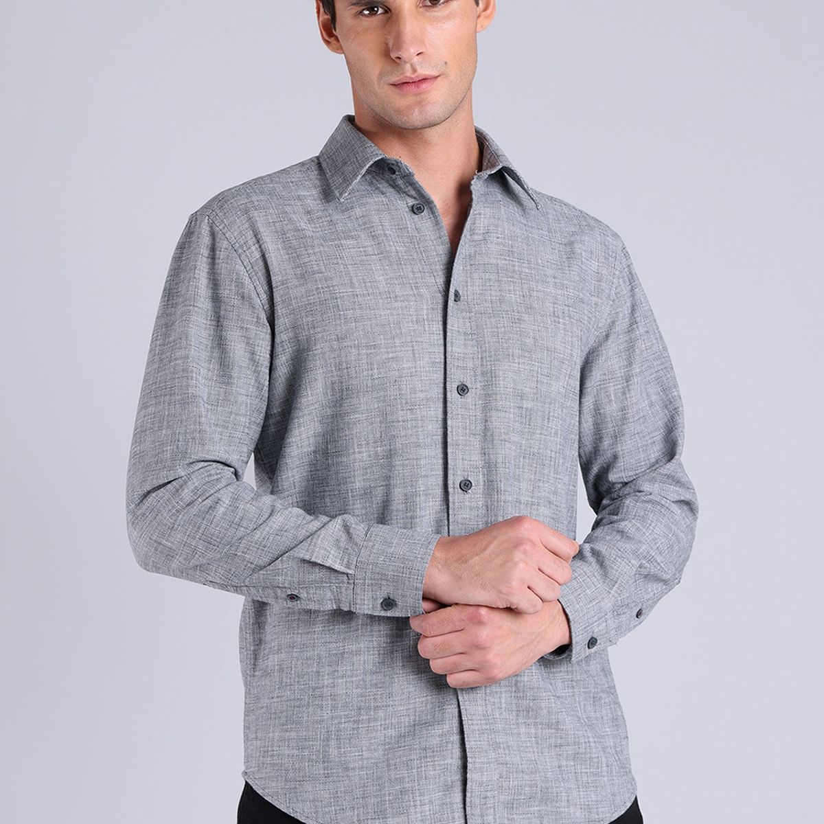 ESPRIT - Camisa Manga Larga Tejido Jaspeado Hombre Esprit ESPRIT