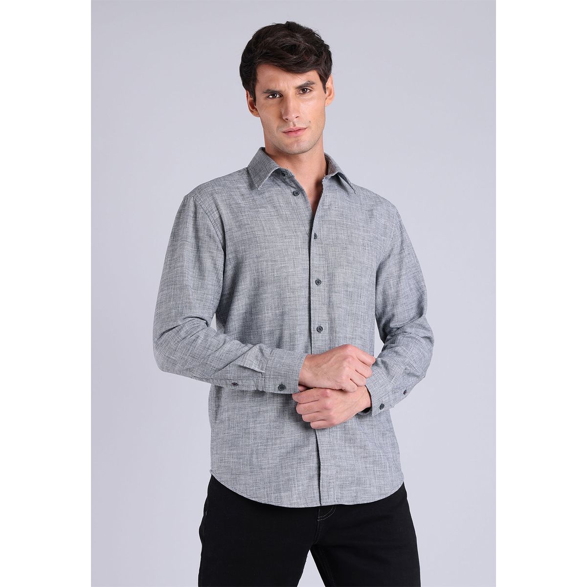 ESPRIT - Camisa Manga Larga Tejido Jaspeado Hombre Esprit ESPRIT