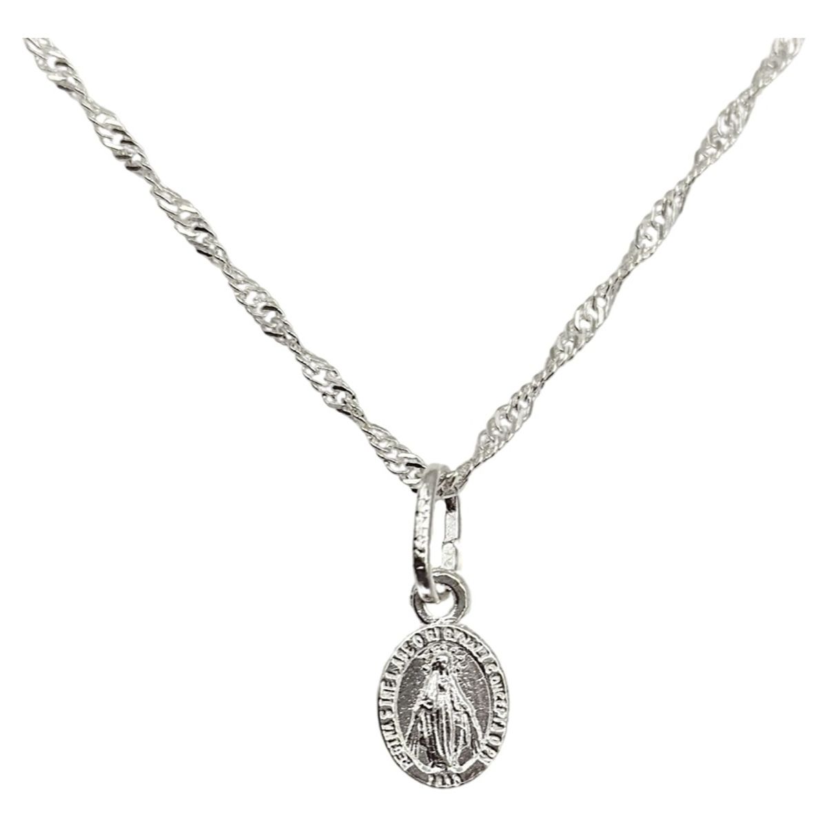 GENERICO - Collar Escapulario Virgen De Los Rayos Milagrosa Plata 925