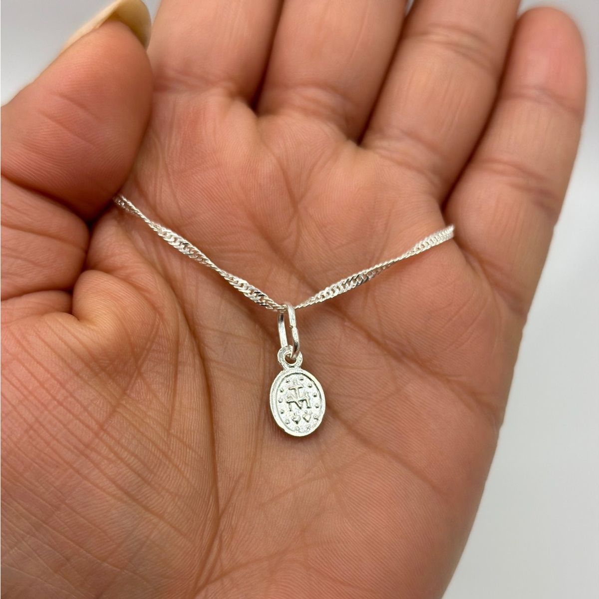 GENERICO - Collar Escapulario Virgen De Los Rayos Milagrosa Plata 925