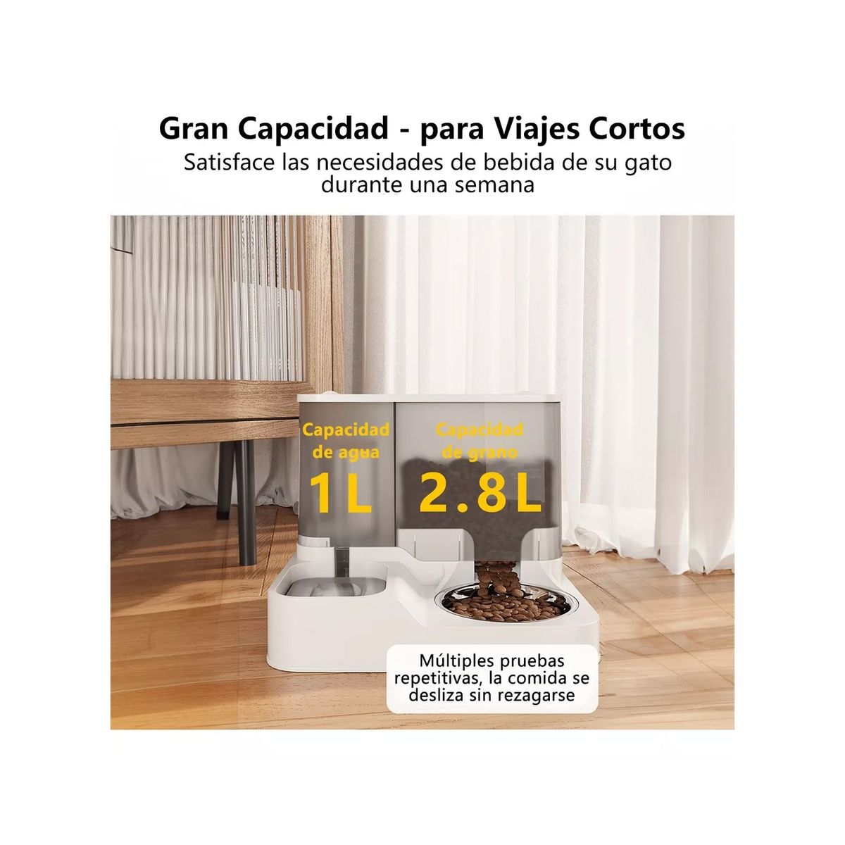 GENERICO - Dispensador Gravedad Alimento 28l Y Agua 1l De Perro Gato