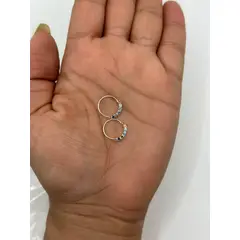 GENERICO - Aros Argolla Piercing Circones Colores Plata Ley 925