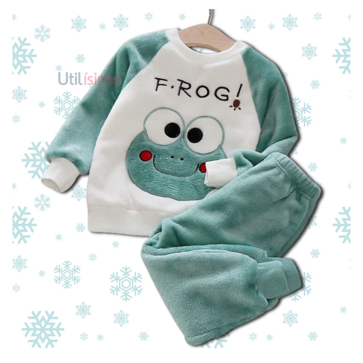JUMP KIDS - Set Invierno 2 Piezas Buzo Niño Rana Frog Verde Oscuro Jump Kids