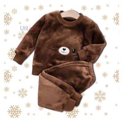 Imagen 2 del producto Set Invierno 2 Piezas Buzo Unisex Gato Marrón Oscuro