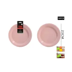 GENERICO - Plato Plástico Redondo Rosado 23Cm