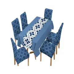 GENERICO - JUEGO DE MANTEL MÁS 6 FUNDAS DE SILLAS