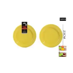 GENERICO - Plato Plástico Redondo Amarillo 23Cm
