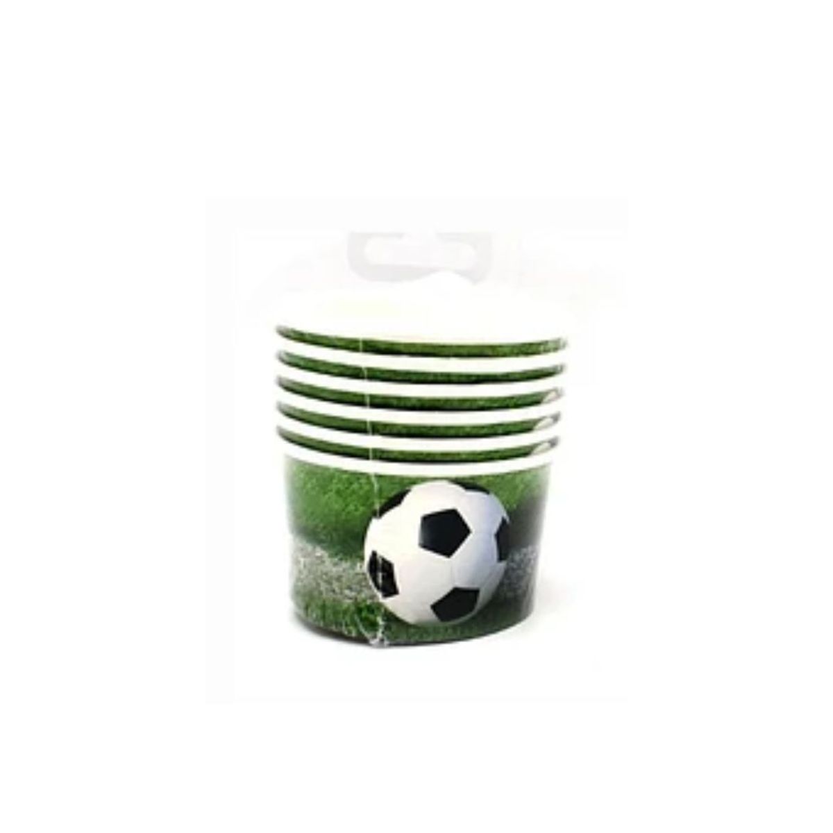 GENERICO - Vaso De Cartón Para Postre Fútbol 6pcs 8x5x7cm