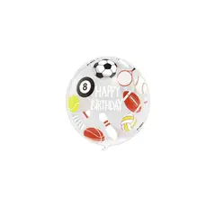 GENERICO - Globo Burbuja Happy Birthday Deportes 80cm