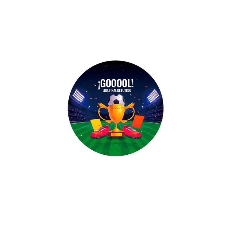 GENERICO - Platos De Cartón Futbol 6pcs 18cm
