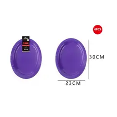 GENERICO - Bandeja Plástica Ovalada Morado 6Pcs 2330Cm