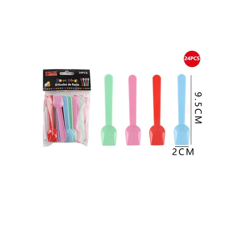 GENERICO - Cuchara De Helado Multicolor 24 Pcs