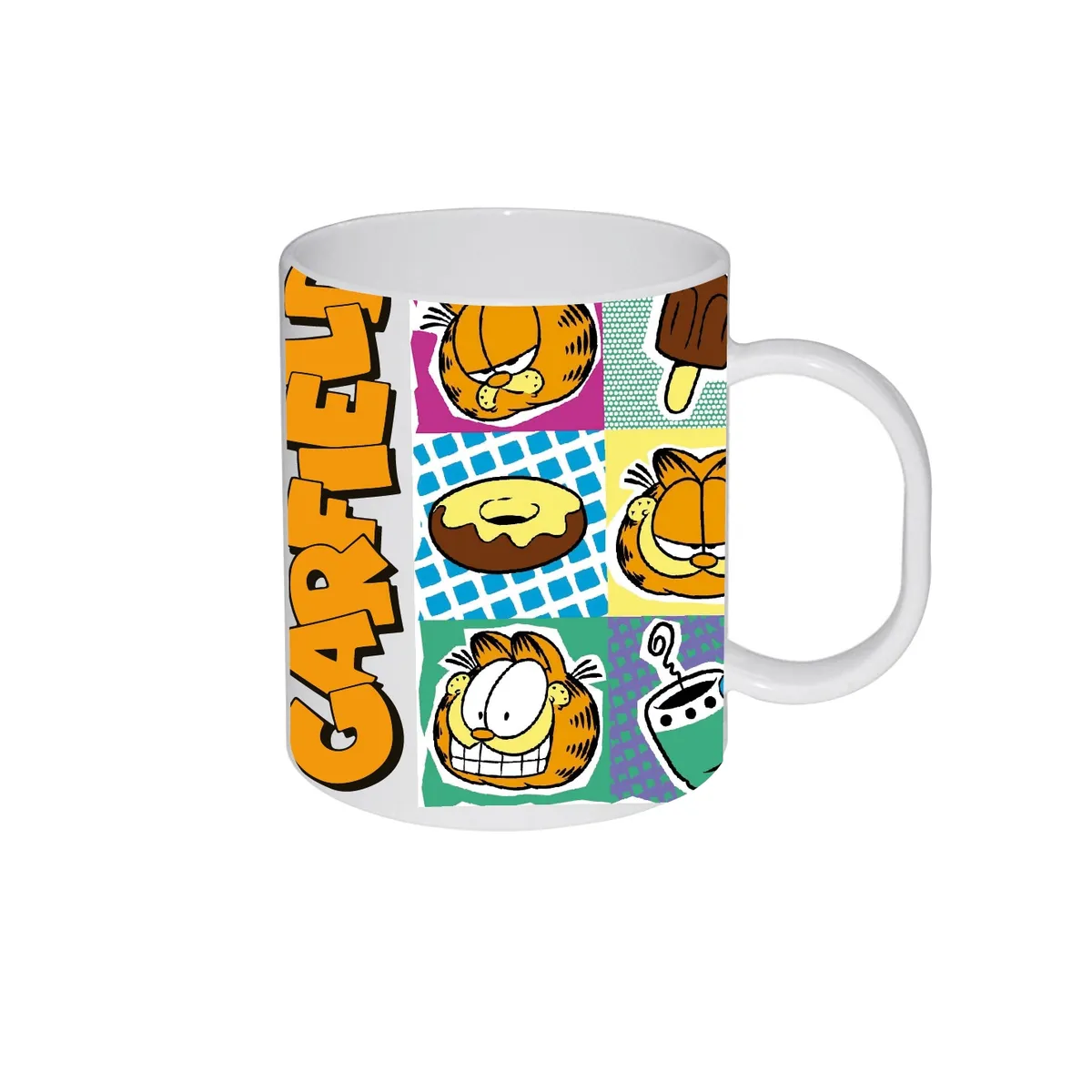 ORCA - Tazón Mug  Gato Garfield, gato perezoso, comic vintage   Natural