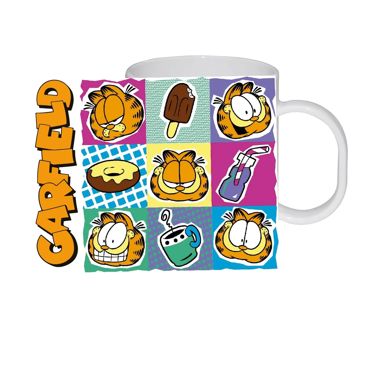 ORCA - Tazón Mug  Gato Garfield, gato perezoso, comic vintage   Natural