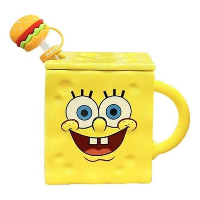 GENERICO - Tazón 3D cerámica Bob Esponja Pantalones Cuadrados.