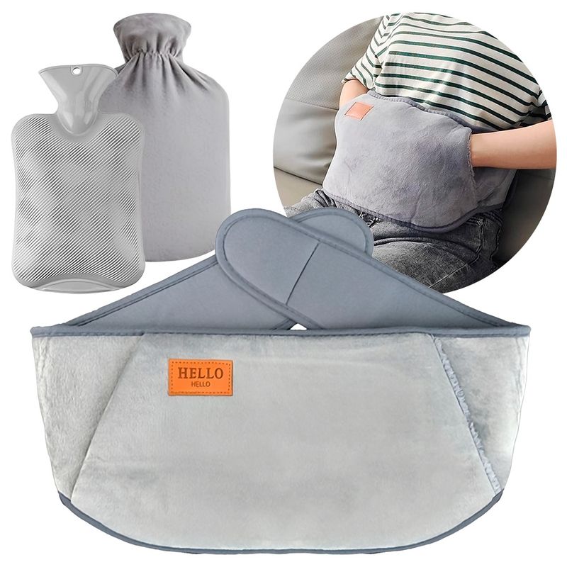 GENERICO - Guatero Menstrual Cinturón Agua Relajante Funda 1 Litro Gris Claro