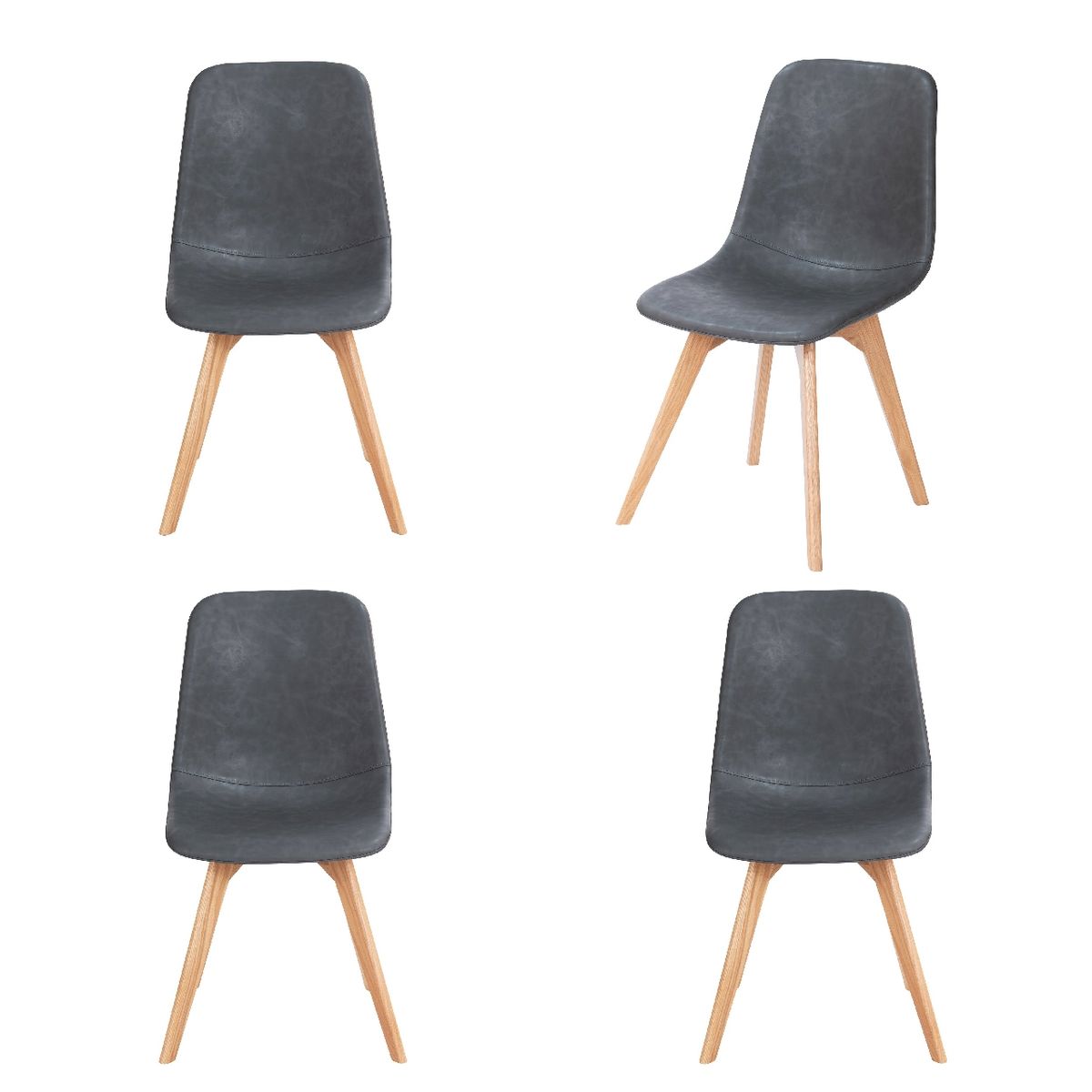 WHITE MARKET - Pack 4 sillas Milan color gris oscuro