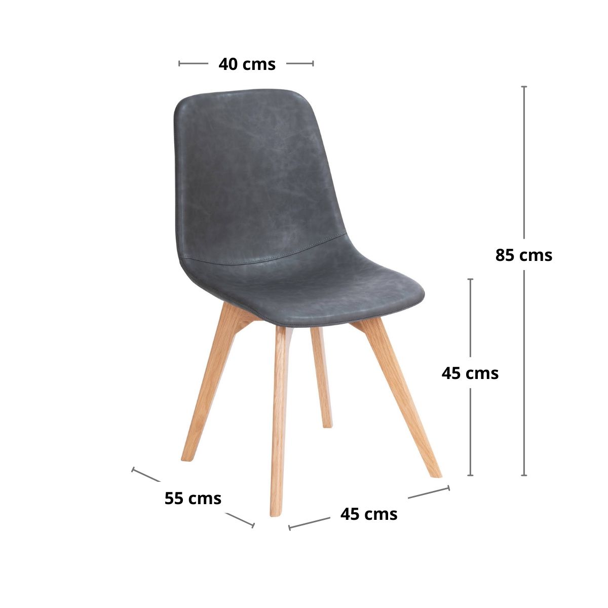 WHITE MARKET - Pack 4 sillas Milan color gris oscuro