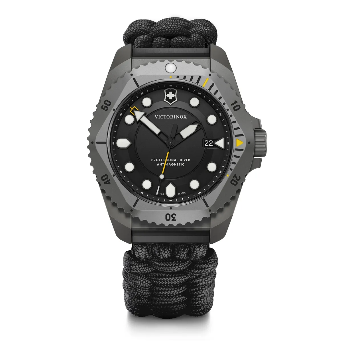 VICTORINOX - Reloj Dive Pro Quartz 43 mm paracord caja titanio Victorinox