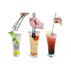 GENERICO - Kit Bartender Kit Cóctel Bar Cuchara Hielo Roto Paletas