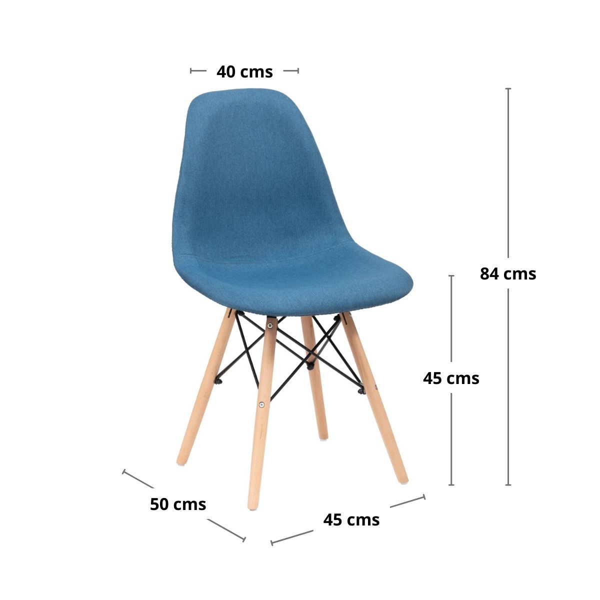 WHITE MARKET - Pack x 4 Sillas eames tela Azul