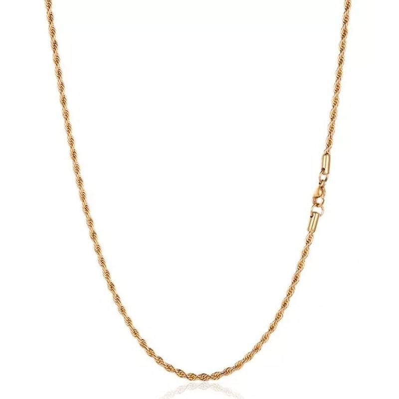GENERICO - Collar Cadena Hombre Acero Inoxidable Torbillon 2mm 50cm