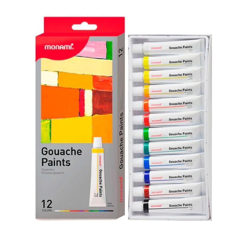 MONAMI - Set 12 colores pintura Gouache