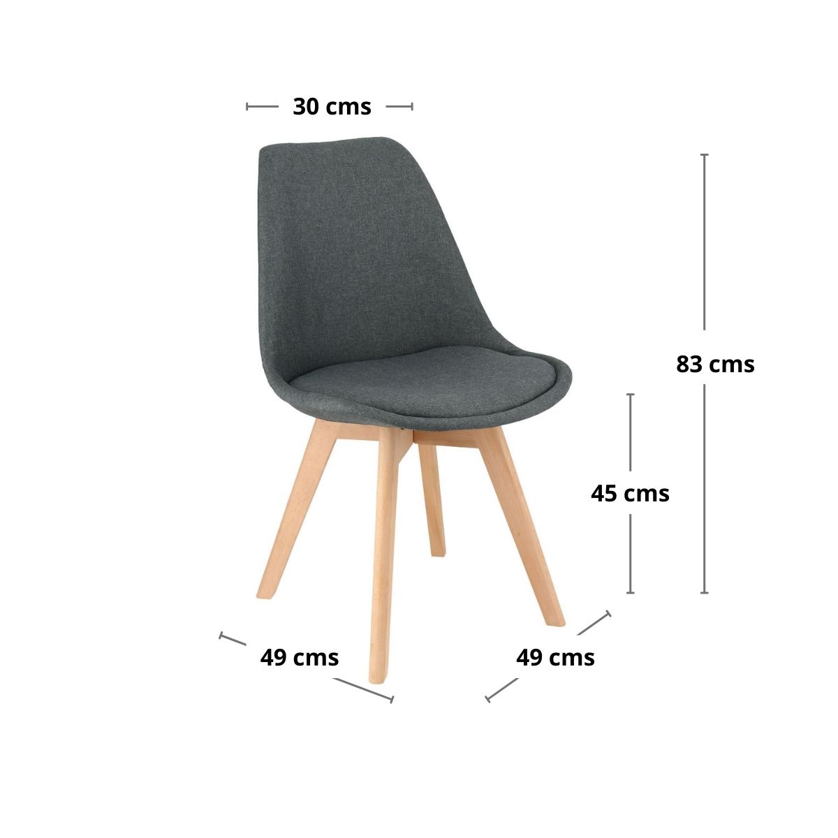 WHITE MARKET - Pack x 4 Sillas eames Tulip tela gris