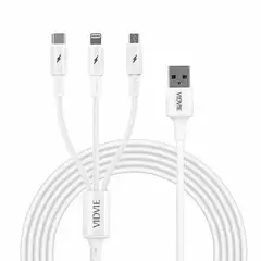 GENERICO - Cable Cargador Triple 3 En 1 Multiple Micro,tipo C, Lighting