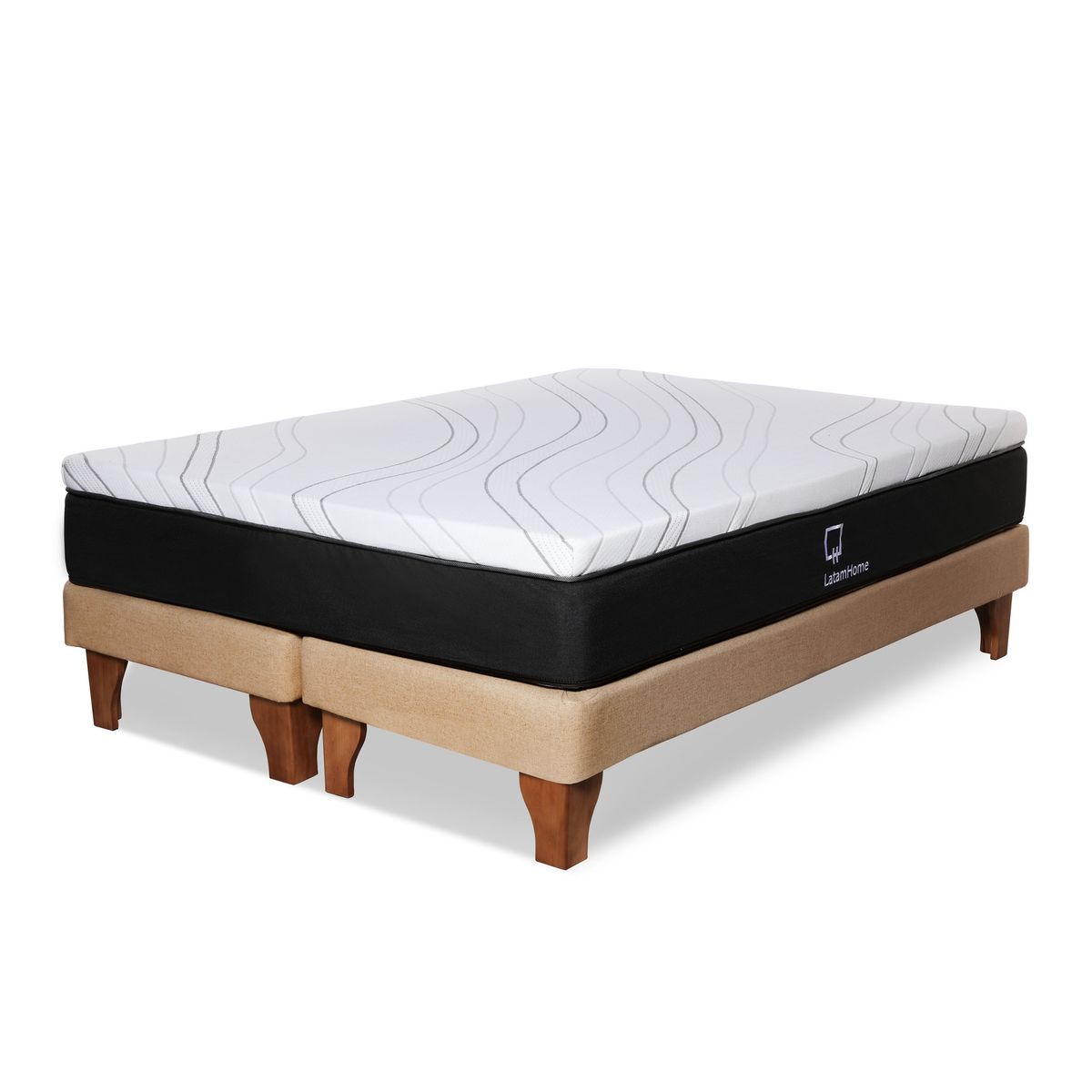 LATAM HOME - CAMA ZEN TOP FOAM SOFT LINO NATURAL KING